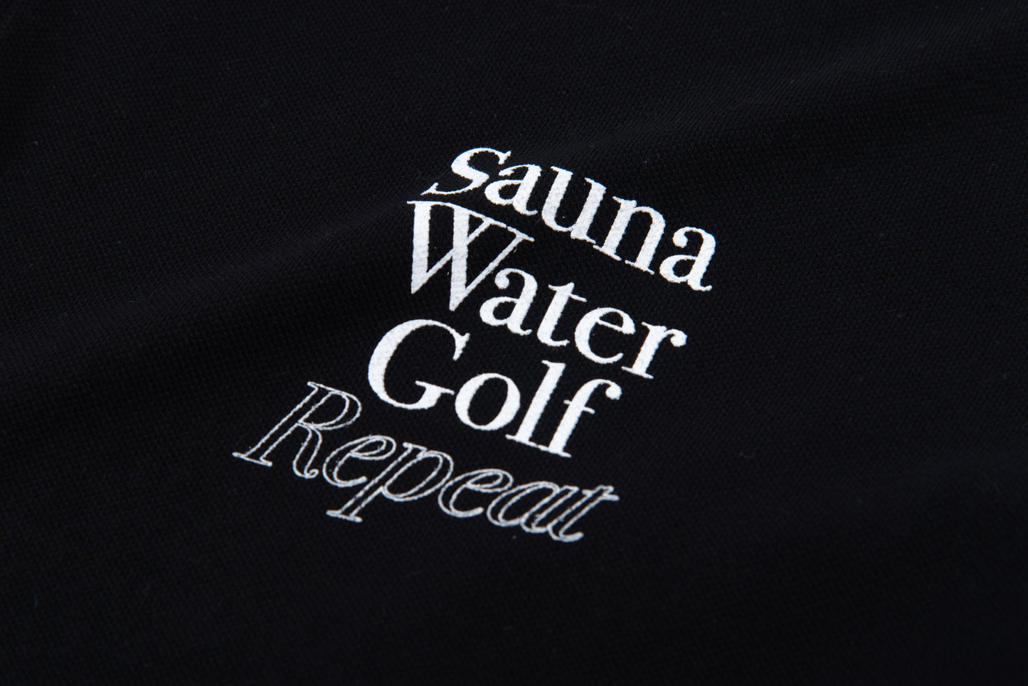 “Sauna Water Golf Repeat” Polo Shirts - Black