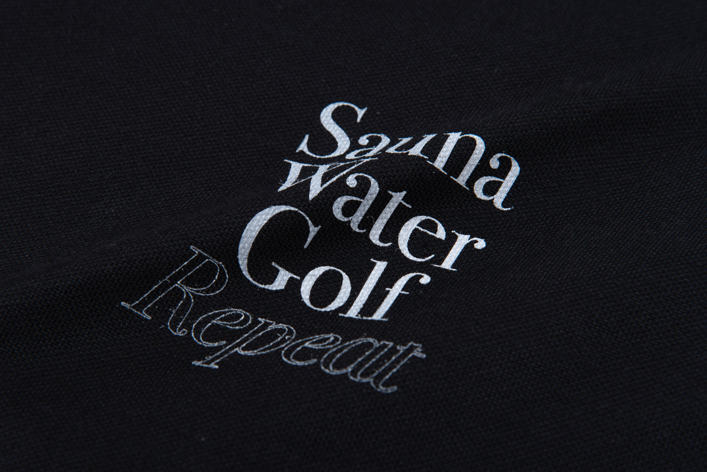 “Sauna Water Golf Repeat” Long Sleeve Polo Shirts - Black