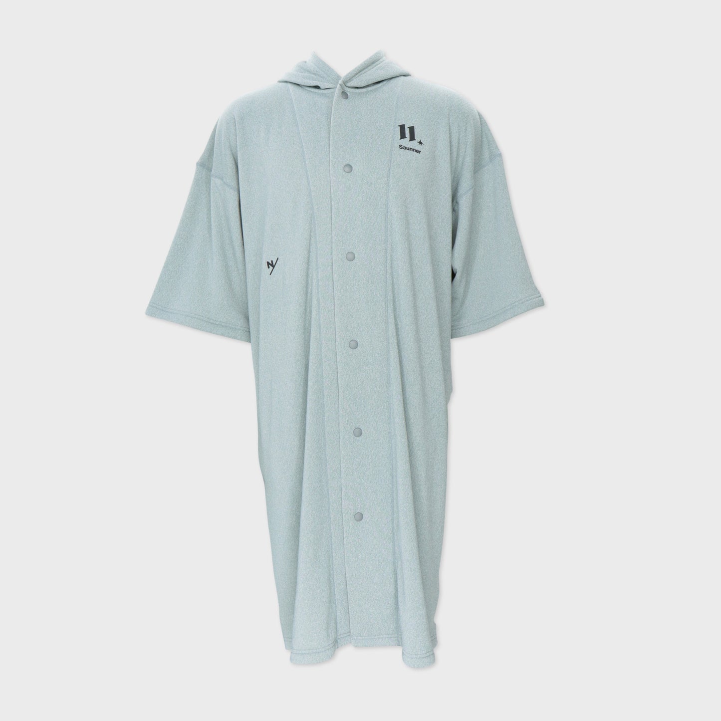 AFTWATER/ PILE HOODED PONCHO - Neutral Mix Gray