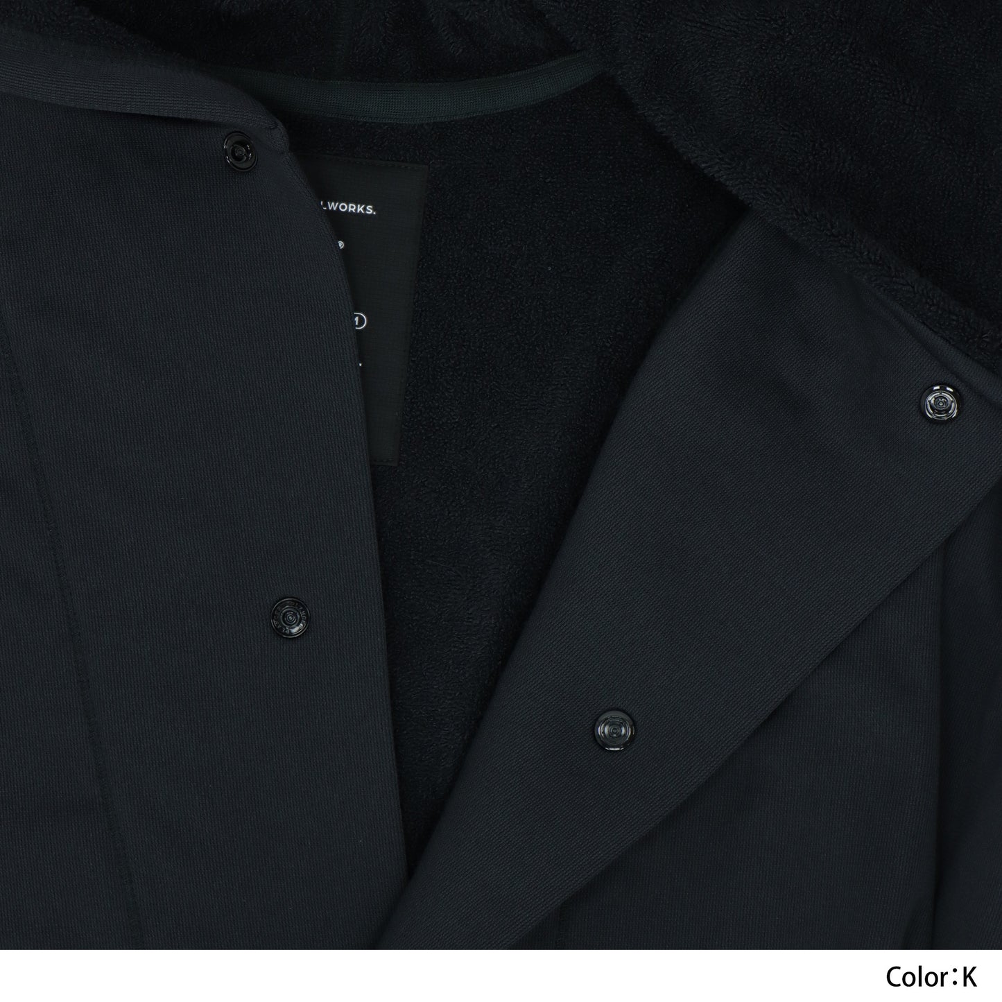 AFTWATER/ PILE HOODED PONCHO - Black