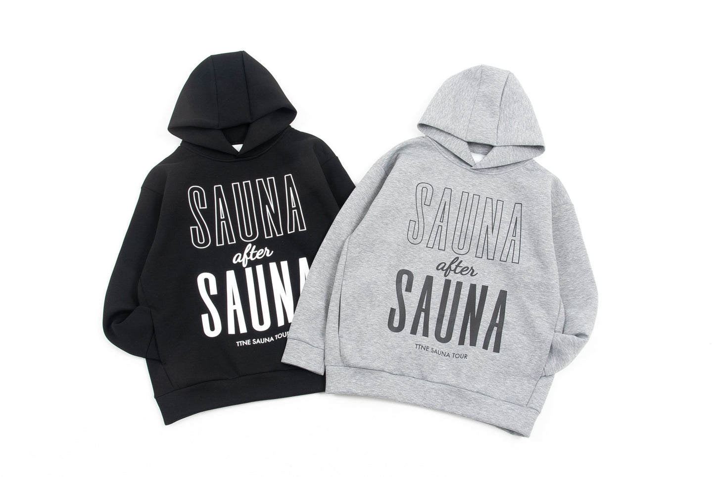 SAUNA after SAUNA Logo Hooded Sweatshirts - Gray