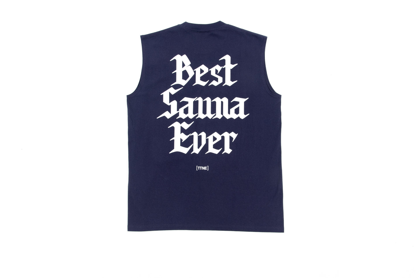 No-Sleeve Tee”Best Sauna Ever” - Navy
