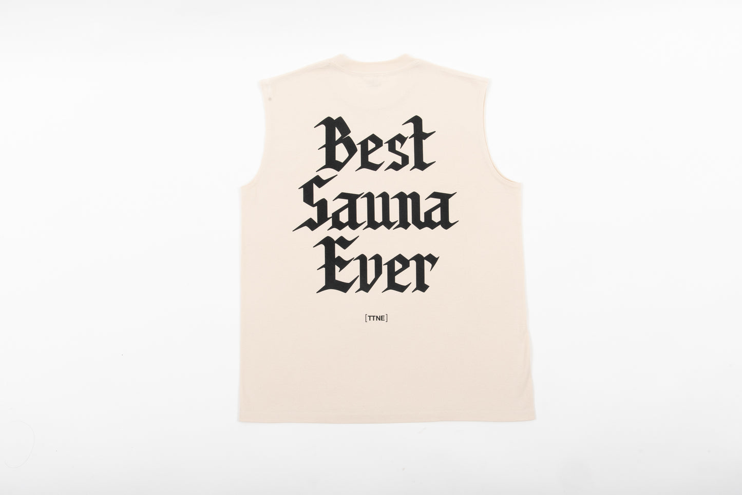 No-Sleeve Tee”Best Sauna Ever” - Cream