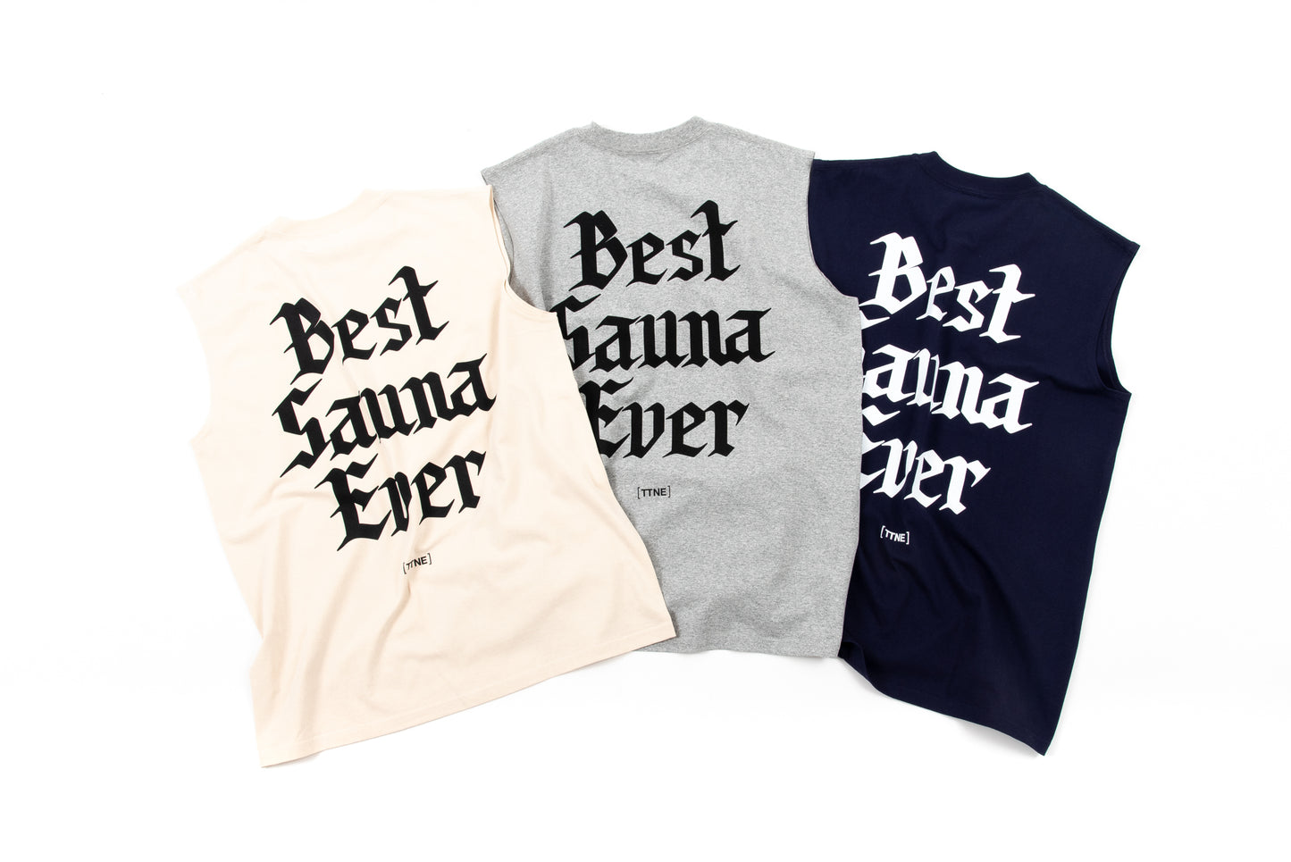 No-Sleeve Tee”Best Sauna Ever” - Navy