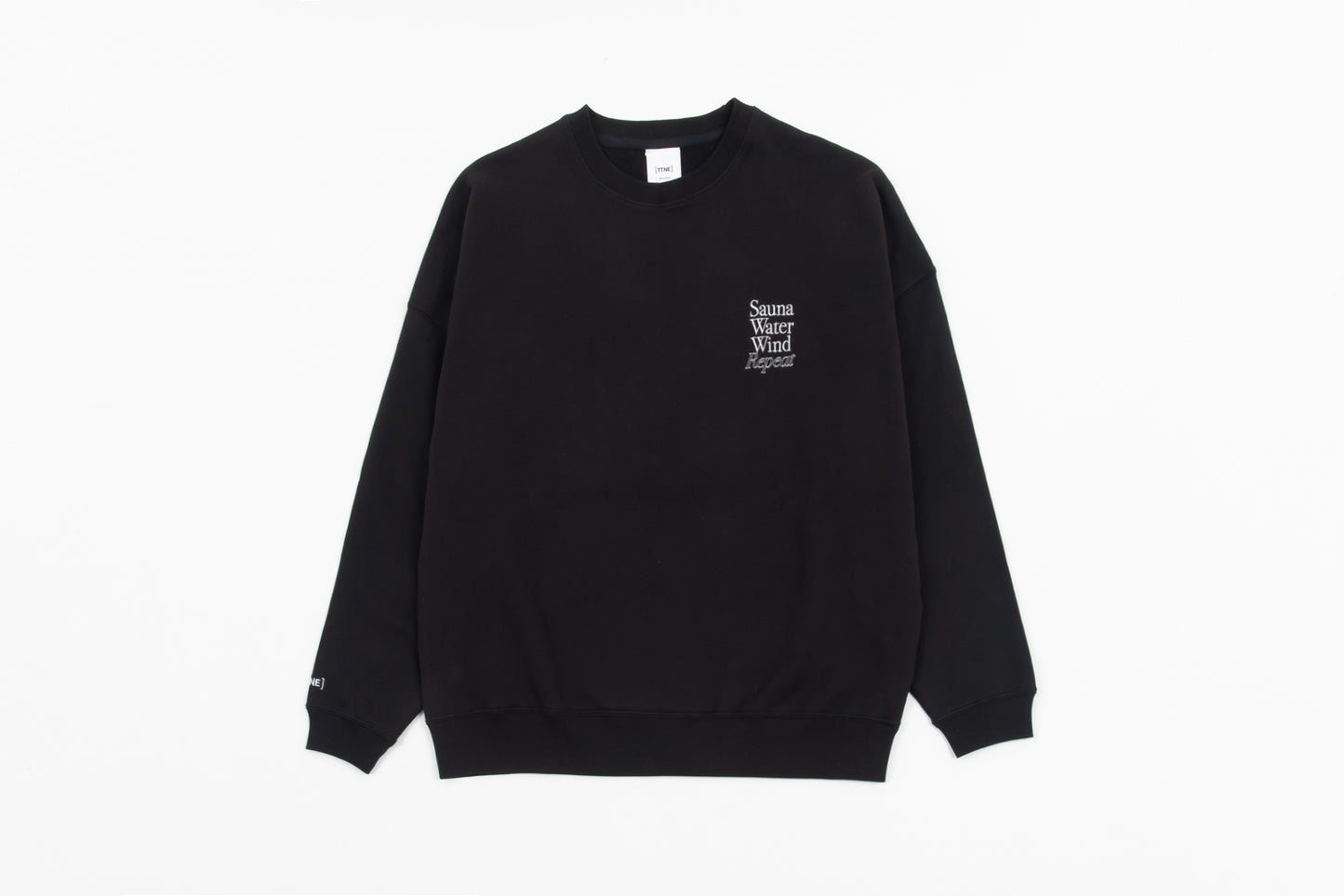 “SAUNA WATER WIND REPEAT”Crewneck Sweatshirts - Black