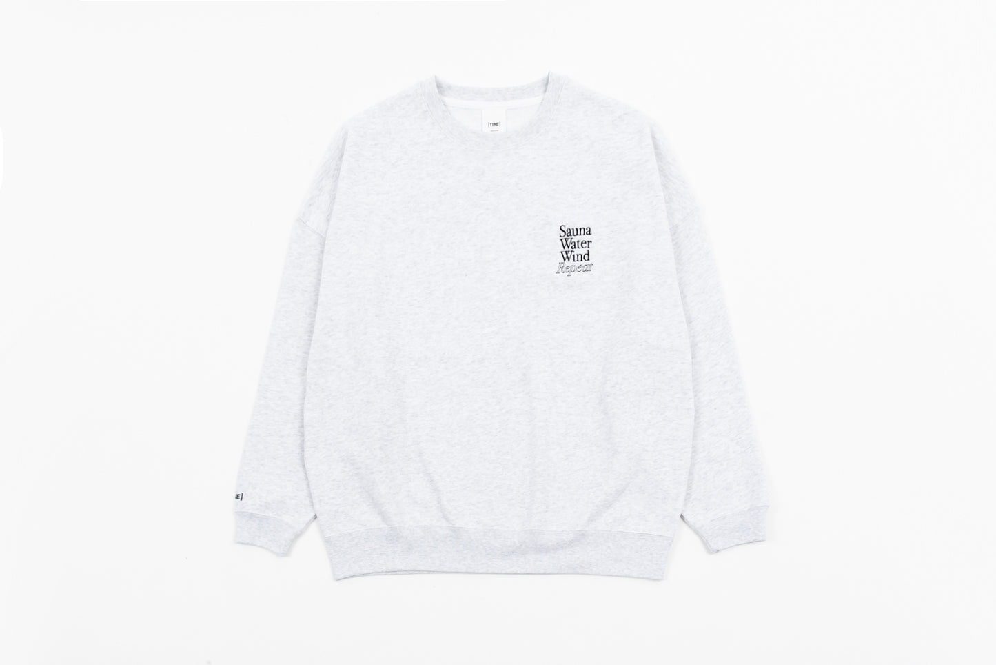 “SAUNA WATER WIND REPEAT”Crewneck Sweatshirts - Ash