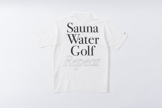 “Sauna Water Golf Repeat” Polo Shirts - White