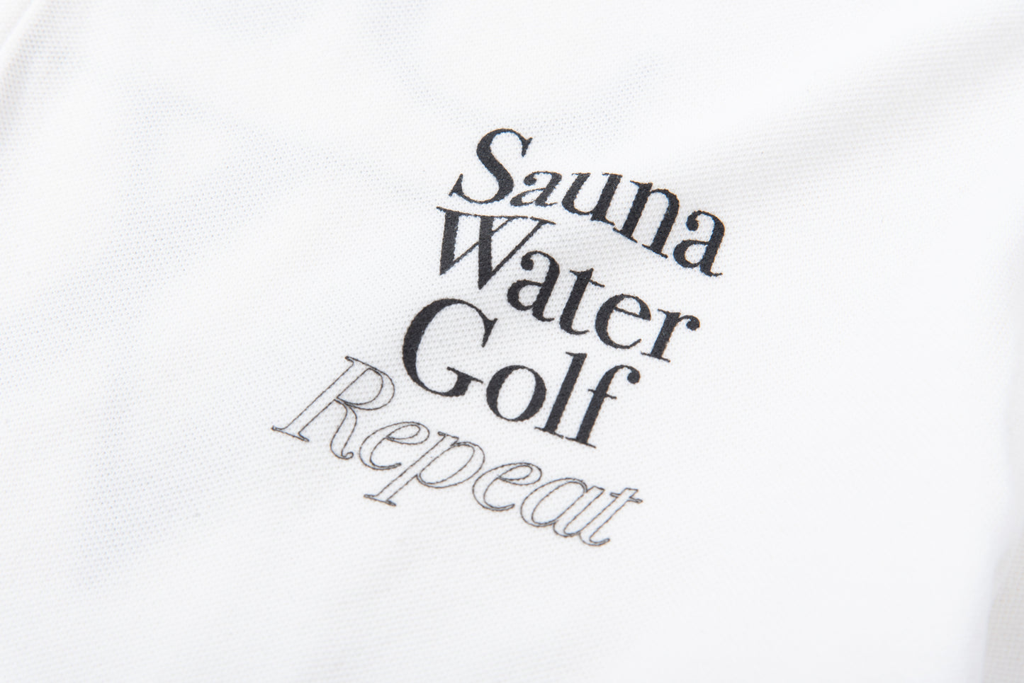 “Sauna Water Golf Repeat” Polo Shirts - White