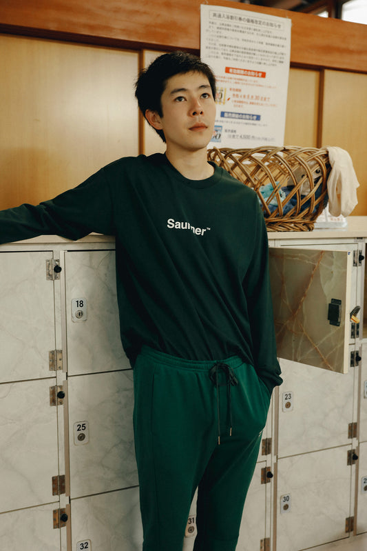 Saunner ™ Logo Long Sleeve Tee - Dark Green