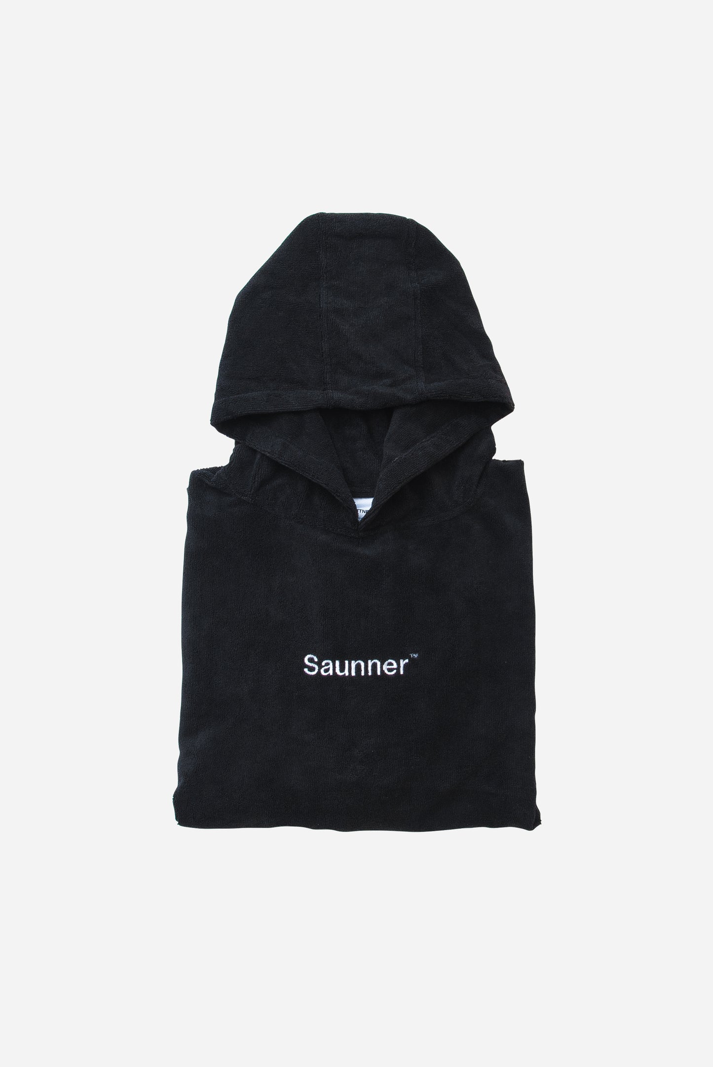 Saunner™️ Logo Hoodie Poncho Black