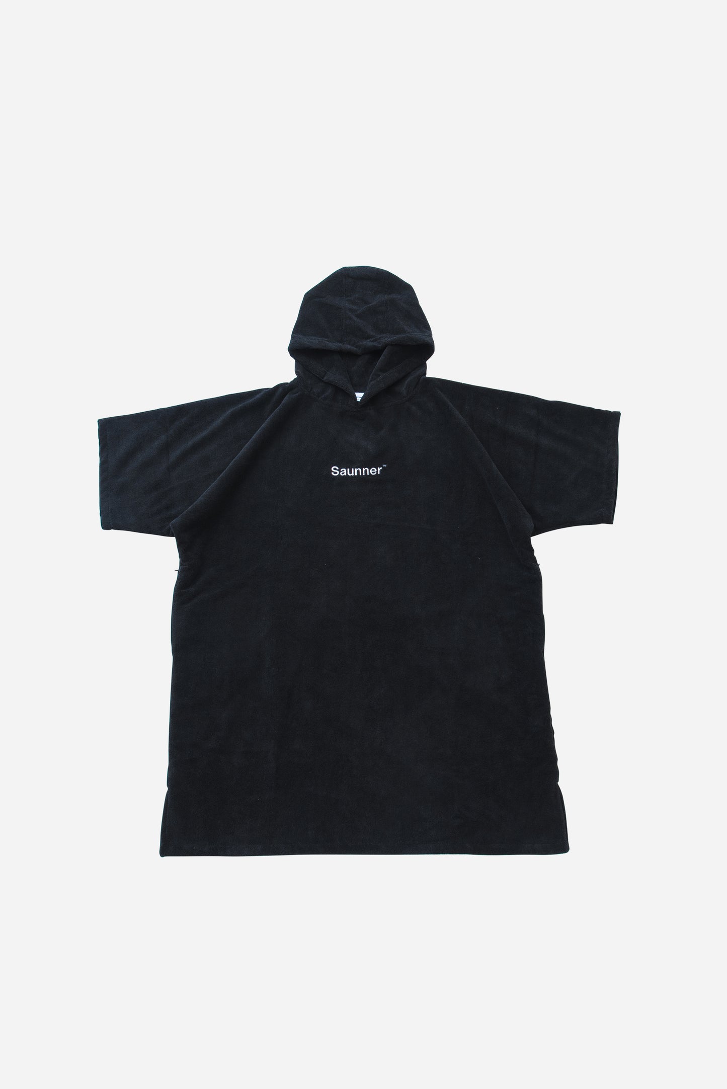 Saunner™️ Logo Hoodie Poncho Black