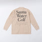 “Sauna Water Golf Repeat” Long Sleeve Polo Shirts - Beige