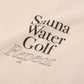 “Sauna Water Golf Repeat” Long Sleeve Polo Shirts - Beige