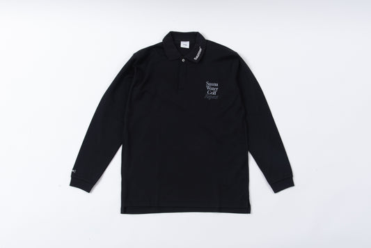 “Sauna Water Golf Repeat” Long Sleeve Polo Shirts - Black