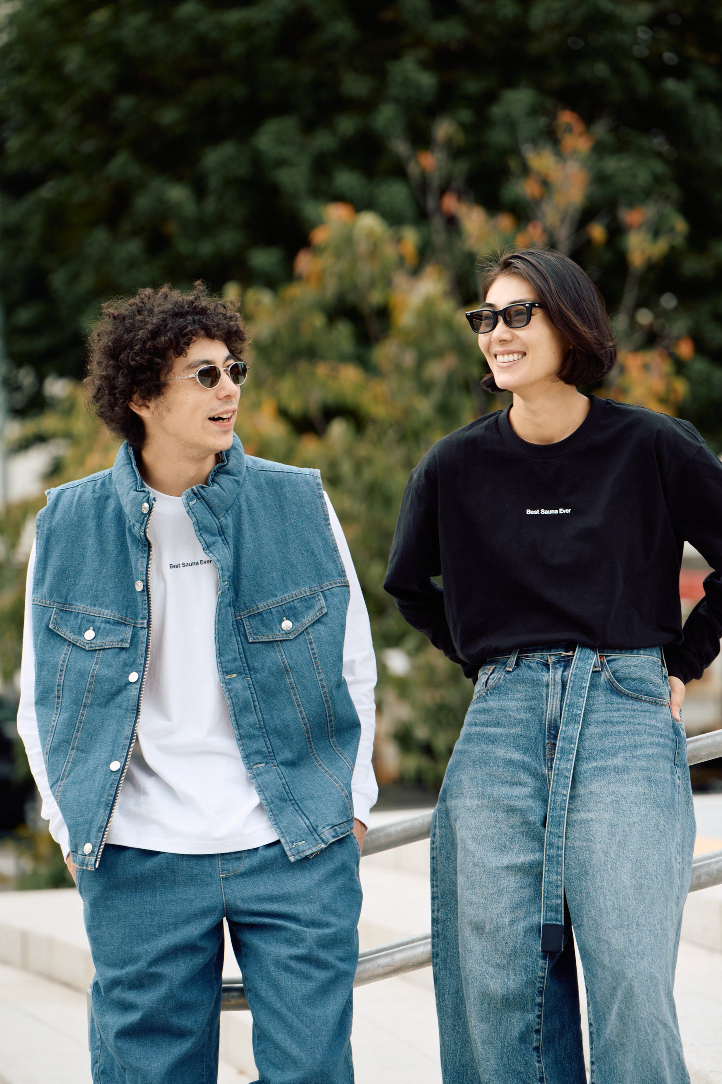 Best Sauna Ever Small Logo Long-Sleeve Tee