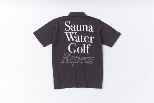 “Sauna Water Golf Repeat” Polo Shirts - Gray