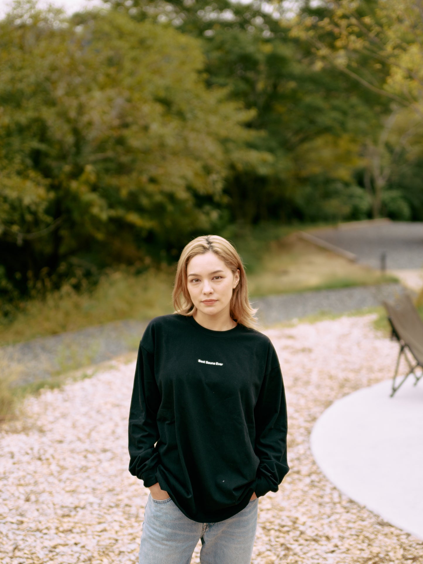 Best Sauna Ever Small Logo Long-Sleeve Tee