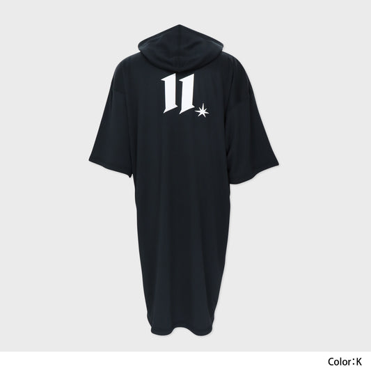 AFTWATER/ PILE HOODED PONCHO - Black