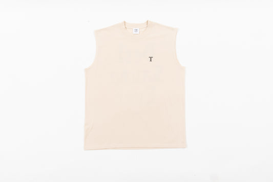 No-Sleeve Tee”Best Sauna Ever” - Cream