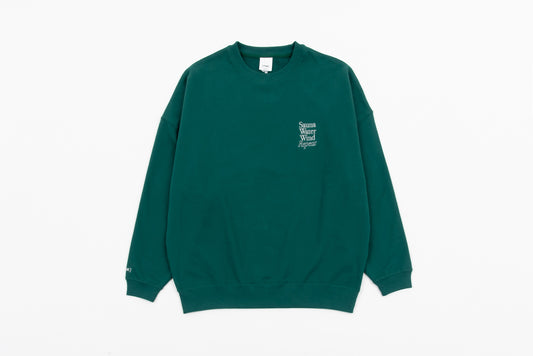 “SAUNA WATER WIND REPEAT”Crewneck Sweatshirts - Deep Green