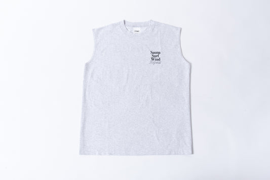 No-Sleeve Tee”Sauna Surf Wind Repeat”