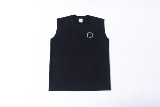 No-Sleeve Tee”Repeat” - Black