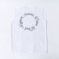 No-Sleeve Tee”Repeat” - White
