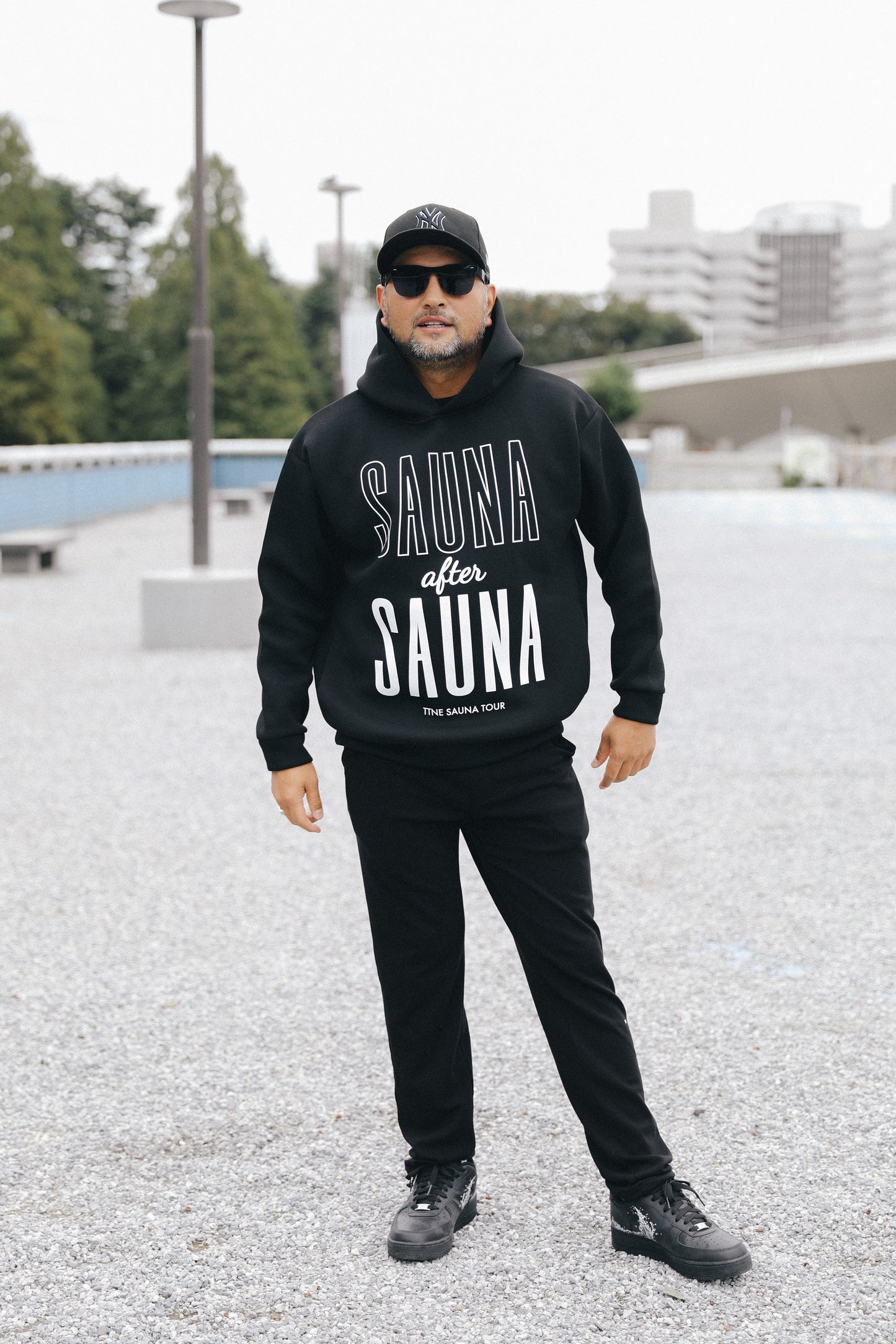 SAUNA after SAUNA Logo Hooded Sweatshirts - Black