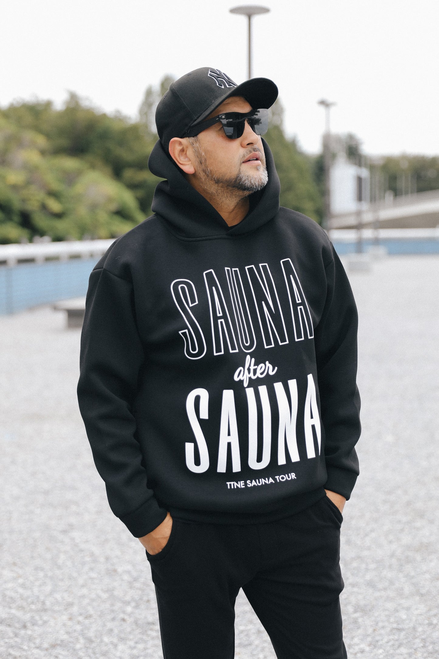 SAUNA after SAUNA Logo Hooded Sweatshirts - Black