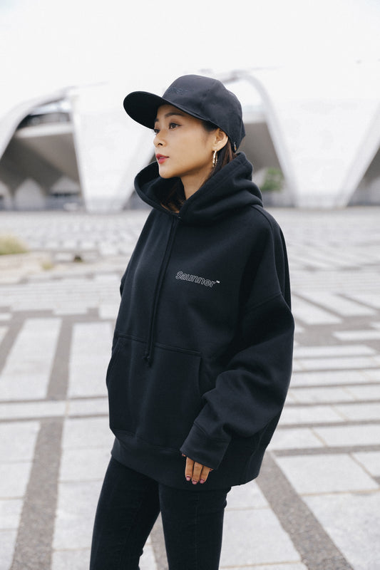 Saunner™️ Back to Black Hooded Sweatshirt