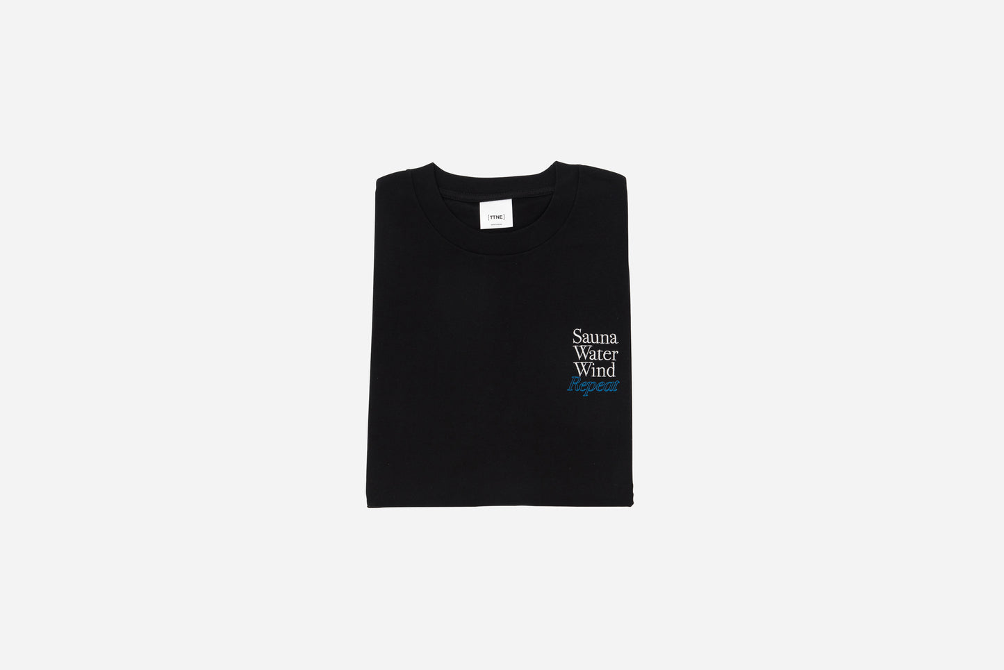 One-point Logo Tee"Repeat" Black-Blue