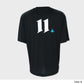 AFTWATER/ MESH BIG TEE - Black