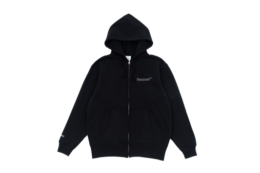 Saunner™️ Back to Black Zip Up Hooded Sweatshirt