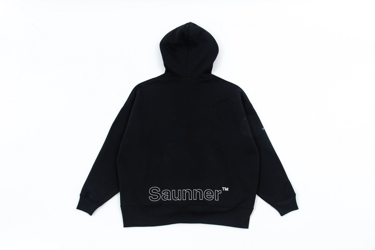 Saunner™️ Back to Black Zip Up Hooded Sweatshirt