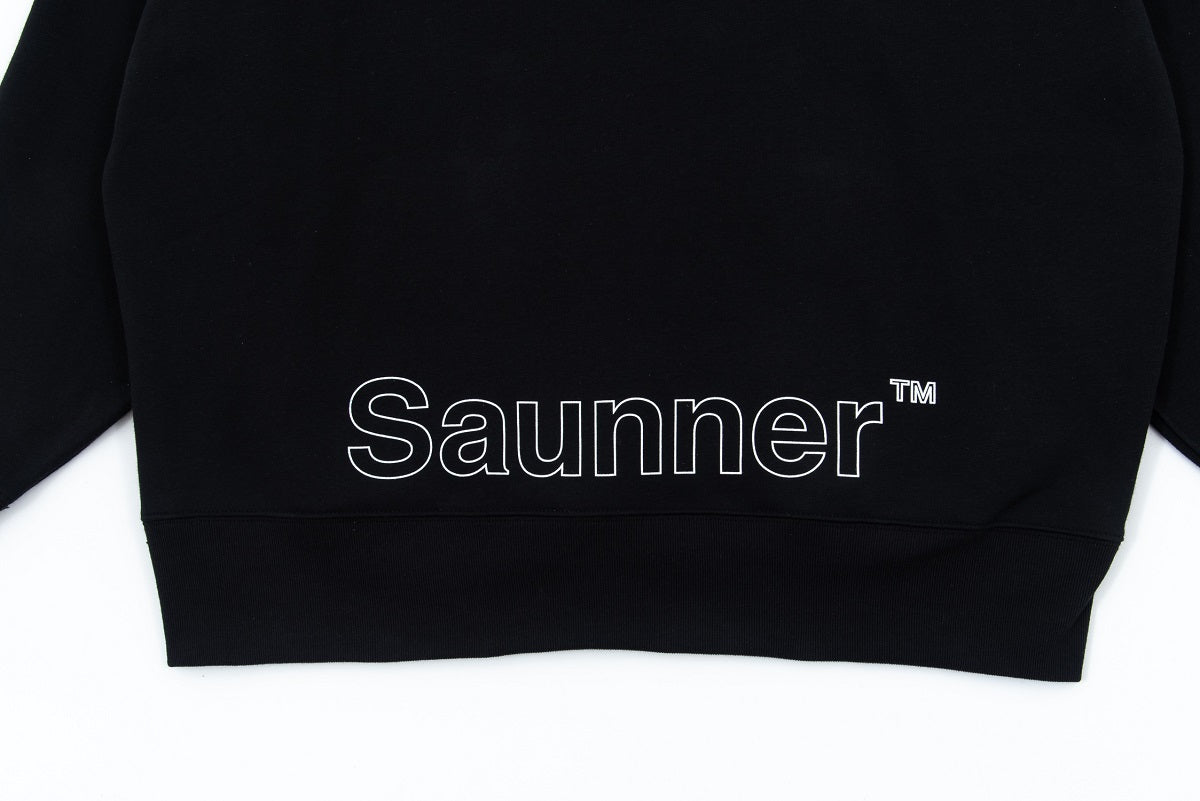 Saunner™️ Back to Black Zip Up Hooded Sweatshirt