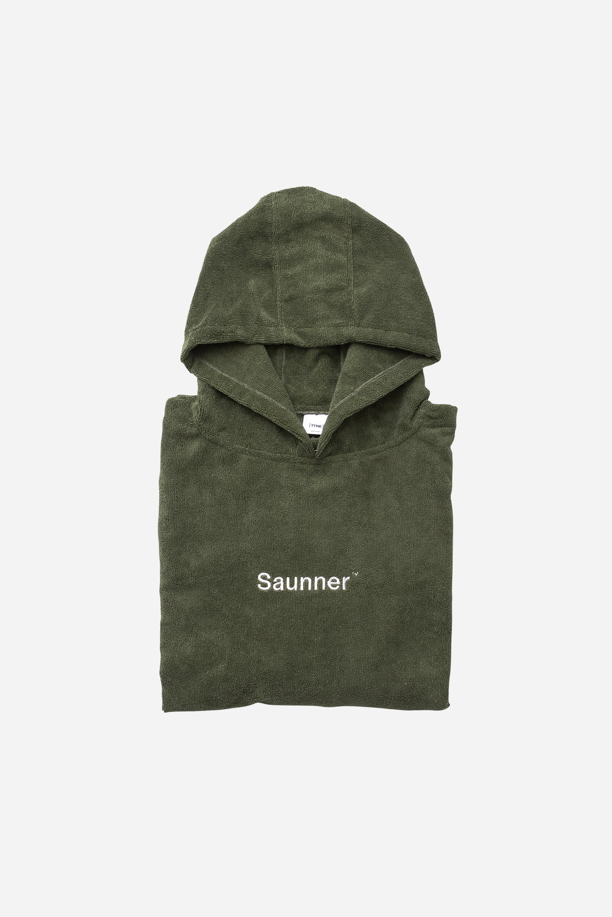 Saunner™️ Logo Hoodie Poncho Olive