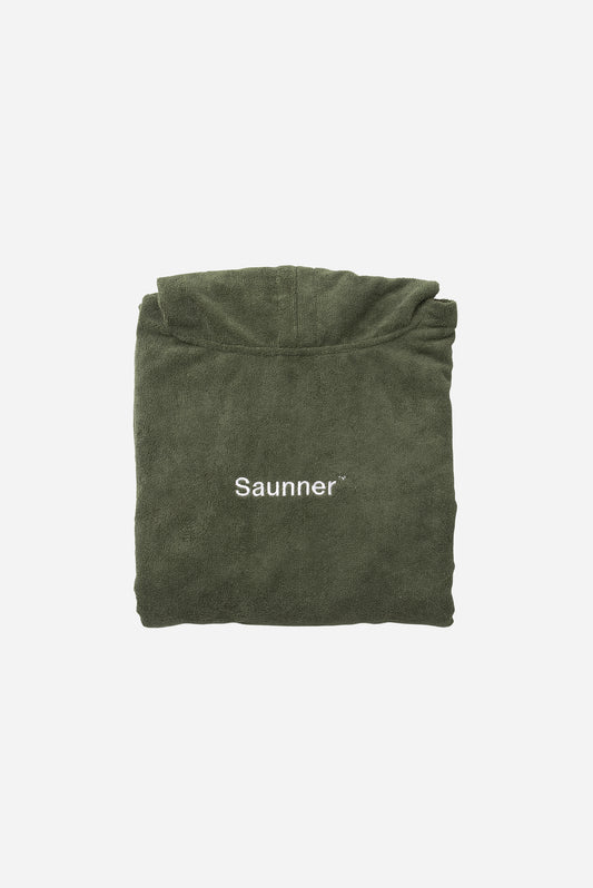 Saunner™️ Logo Hoodie Poncho Olive