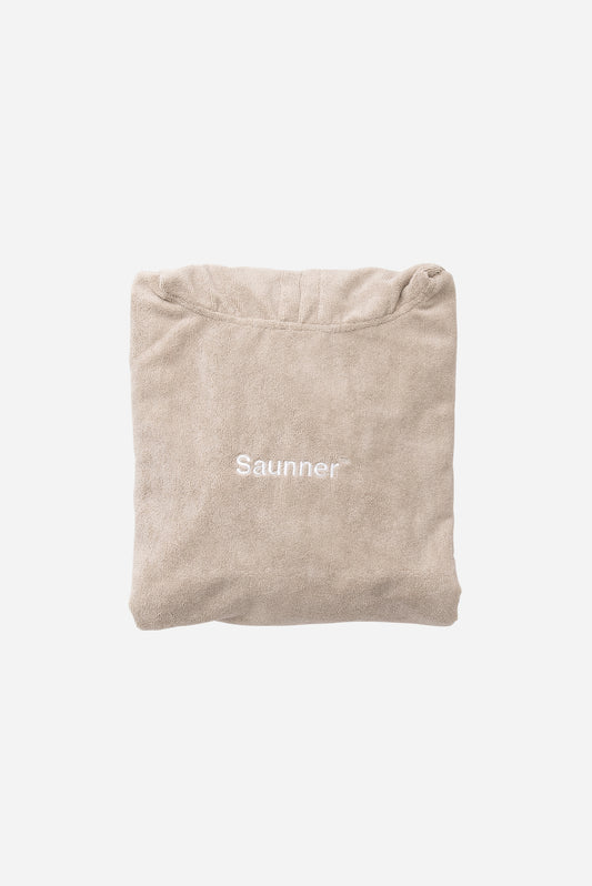 Saunner™️ Logo Hoodie Poncho Beige