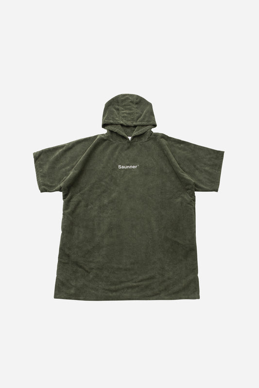 Saunner™️ Logo Hoodie Poncho Olive
