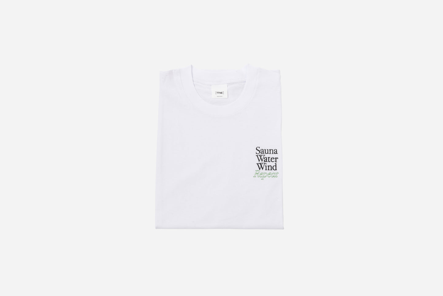 One-point Logo Tee"Repeat" White-Green